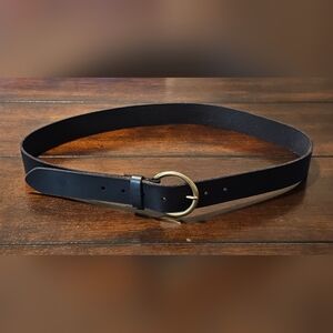 Frye Women's Belt Size Large Brown Leather Gold Round Buckle